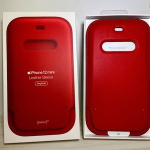 IPhone 12 mini Leather Sleeve Product Red